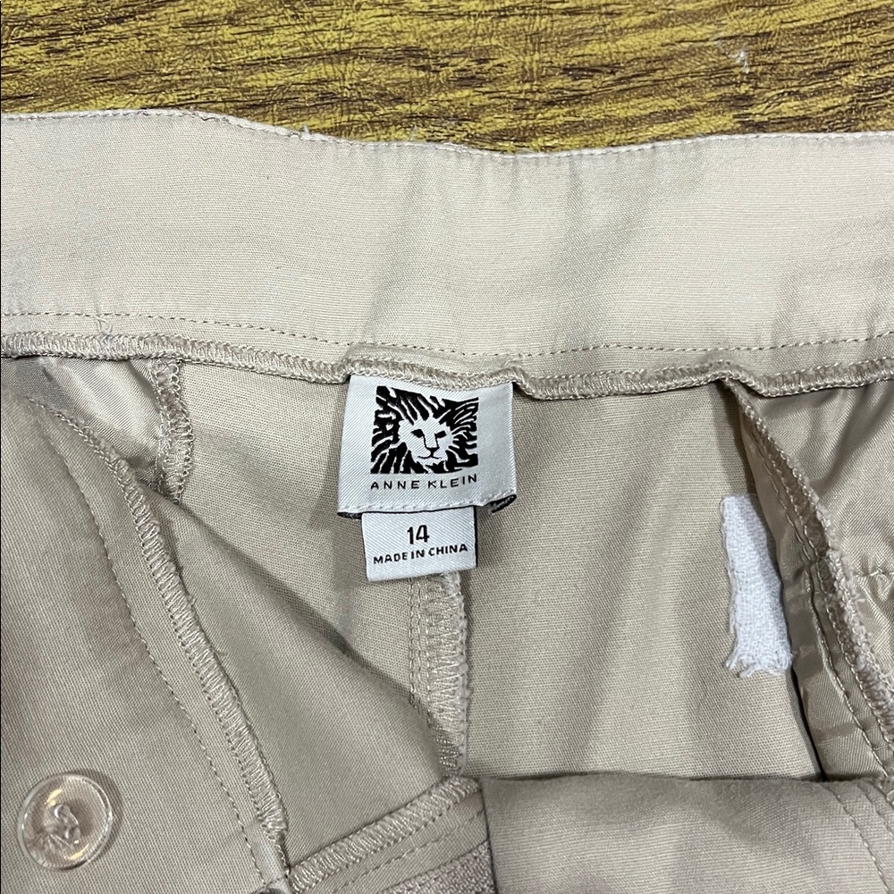 Anne Klein Cream Chinos - Picture 2 of 5